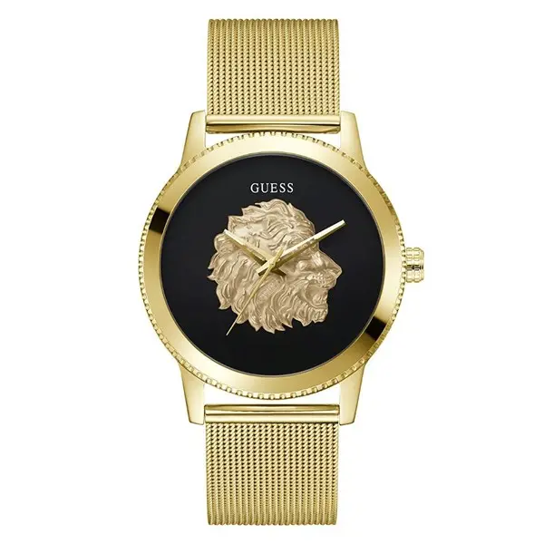 Image of GUESS GW0702G1 Monarch Gold Plated Mesh Bracelet Watch - W96323