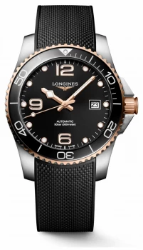 Image of Longines Hydroconquest 41mm Black Dial Rubber Strap Watch