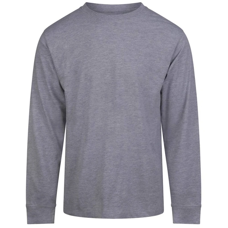 Image of AWDis Mens Plain Long-Sleeved T-Shirt in Grey Size: Small Grey Male S