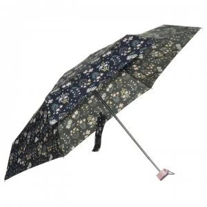Image of Totes Totes Compact Flat Flower Umbrella - Navy Ditsy