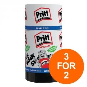 Image of Pritt Stick Glue Solid Washable Non toxic Jumbo 90g Ref 45552966 Pack