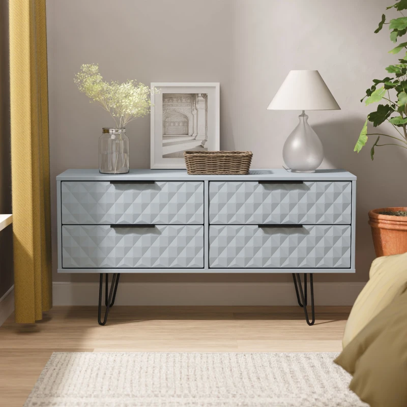 Image of Ready Assembled 2 U Islay 4 Drawer Bed Box (Ready Assembled) in Light Blue Light Blue Unisex