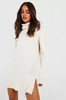 Image of Roll Neck Oversized Jumper Dress