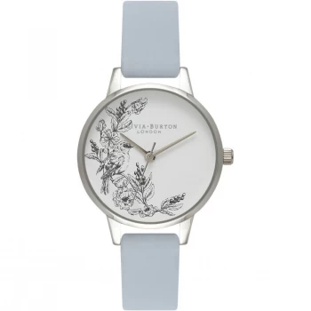 Image of Woodland Animals Silver & Chalk Blue Watch