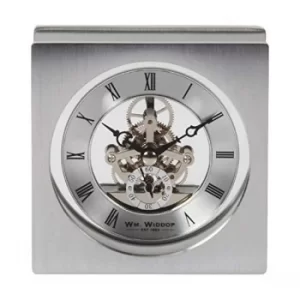 Image of Skeleton Brushed Aluminium Mantel Clock