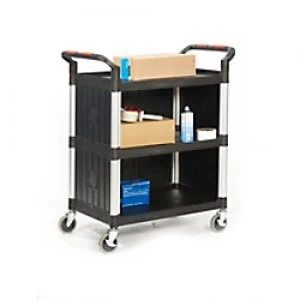 Image of GPC Shelf Trolley with 3 Shelves Black Lifting Capacity Per Shelf: 50kg 460mm x 980mm x 750mm