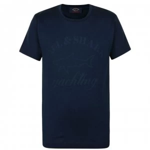 Image of PAUL AND SHARK Junior Boys Tonal Logo T Shirt - Navy
