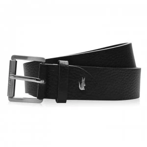 Image of Lacoste Grain Leather Belt - Black
