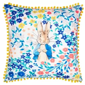 Image of Florelli Peter Rabbit 100% Cotton Cushion Multi / 45 x 45cm / Polyester Filled