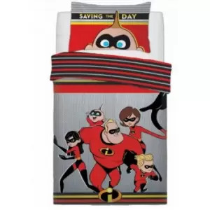 Image of Incredibles Childrens/Kids Saving The Day Duvet Set (Single) (Multicoloured)