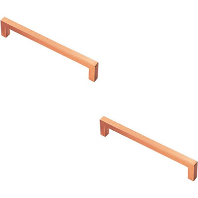 Image of Loops 2x Square Block Pull Handle 170 x 10mm 160mm Fixing Centres Satin Copper Copper unisex