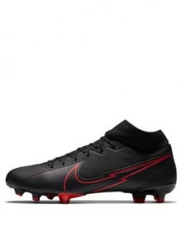 Image of Nike Mens Mercurial Superfly 7 Academy Firm Ground Football Boot, Black/Grey, Size 8, Men