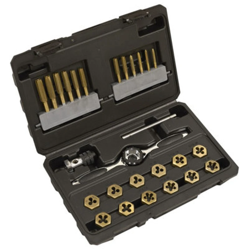 Image of Sealey Premier 26 Piece Titanium Coated Hexagonal Tap & Die Set Imperial AK3026IMP
