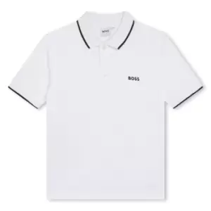 Image of Boss Small Logo Polo Junior Boys - White