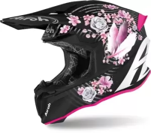 Image of Airoh Twist 2.0 Mad Motocross Helmet, black-pink, Size S, black-pink, Size S