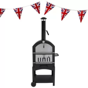 Image of Outdoor Pizza Oven Portable Charcoal bbq Smoker Pizza Maker - Black