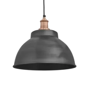 Image of Industville Brooklyn Dome Pendant - 13" - Pewter Dome Copper Holder / Copper