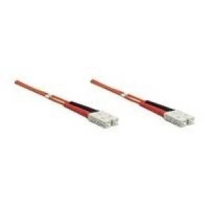 Image of Intellinet Fibre Optic Patch Cable Duplex Multimode SC/SC 50/125 m OM2 2m LSZH Orange Fiber Lifetime Warranty