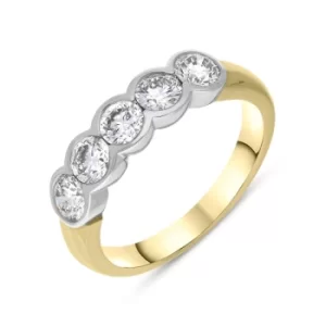 Image of 18ct Yellow Gold 1.04ct Diamond Bezel Set Wedding Half Eternity Ring