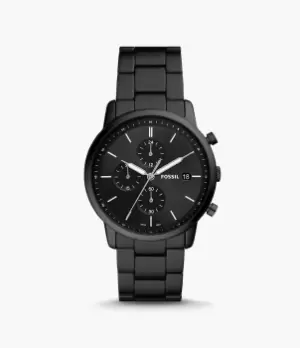Image of Fossil Men Minimalist Chronograph Black Stainless Steel Watch