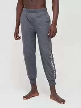 Image of Polo Ralph Lauren Vertical Logo Lounge Pants, Charcoal Heather, Size S, Men