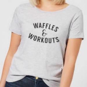 Image of Waffles and Workouts Womens T-Shirt - Grey - 3XL
