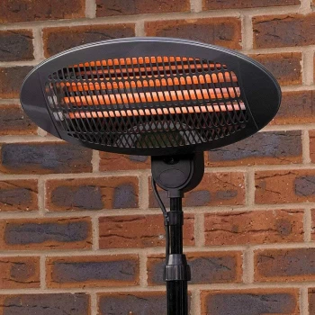 Image of Patio Heater 2KW Free Standing Water Resistant Tilting Electric Patio Heater - 3 Power Settings