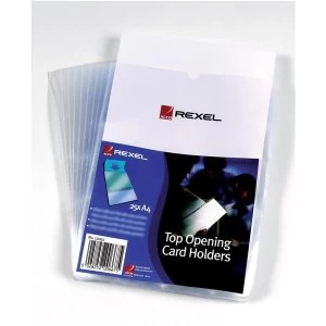 Image of Rexel A4 Top Opening Card Holder Clear - 1 x Pack of 25 Card Holders