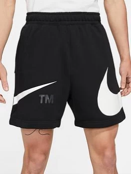 Image of Nike Swoosh Futura Shorts - Black/White Size M Men