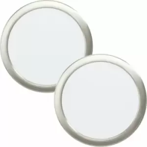 Image of 2 pack Wall / Ceiling Flush Downlight Satin Nickel Spotlight 16.5W led