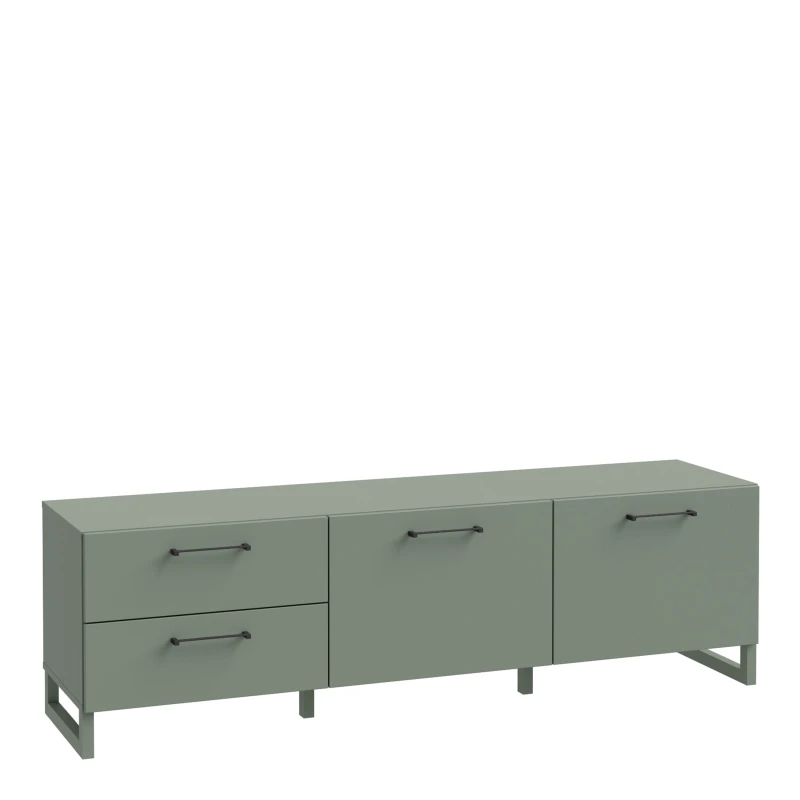Image of Furniture To Go Sali 2 Door 2 Drawer TV Unit In Sage Green