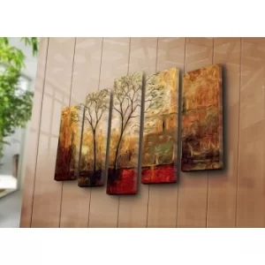 Image of 5PATK-191 Multicolor Decorative Canvas Painting (5 Pieces)