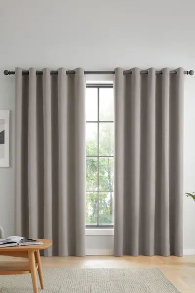 Image of Catherine Lansfield 'Wilson' Blackout Thermal Curtains Grey