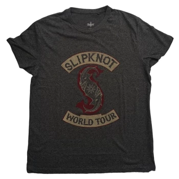 Image of Slipknot - Patched-Up Unisex Medium T-Shirt - Black/Grey