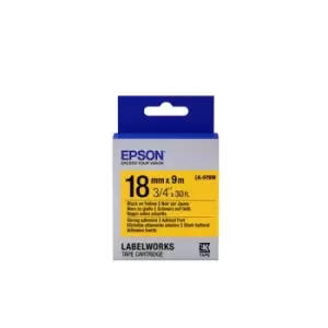 Image of Epson Label Cartridge Strong Adhesive LK-5YBW Black/Yellow 18mm (9m)