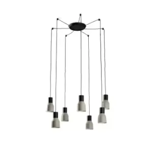 Image of Kombo Grey Cluster Drop Ceiling Pendant 7 Light