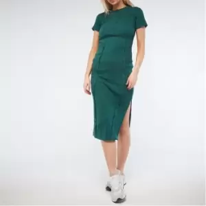 Image of Missguided Seam Rib Midaxi Dress - Blue