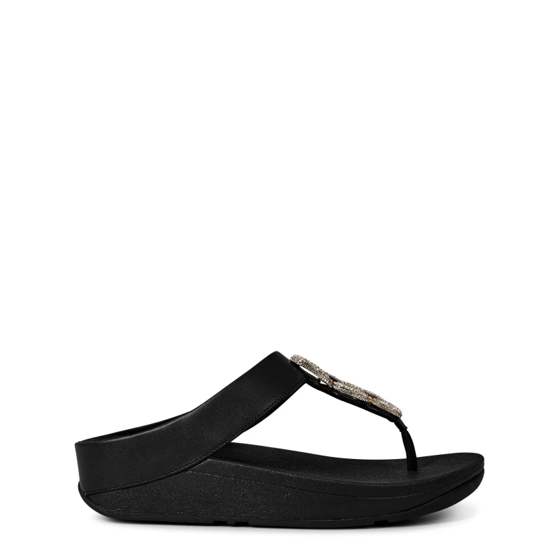 Image of Fitflop Womens Fino Lightweight Flip Flops Black female 4 (37)