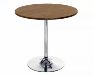 Image of TC Office Ellipse Circular Table with Chrome Trumpet Base 800mm, Walnut