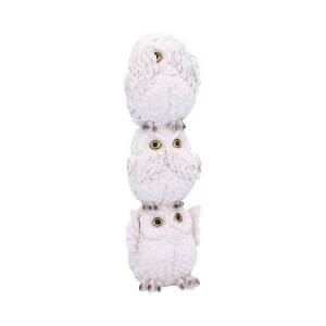 Image of Wisest Totem Three White Owls Ornament