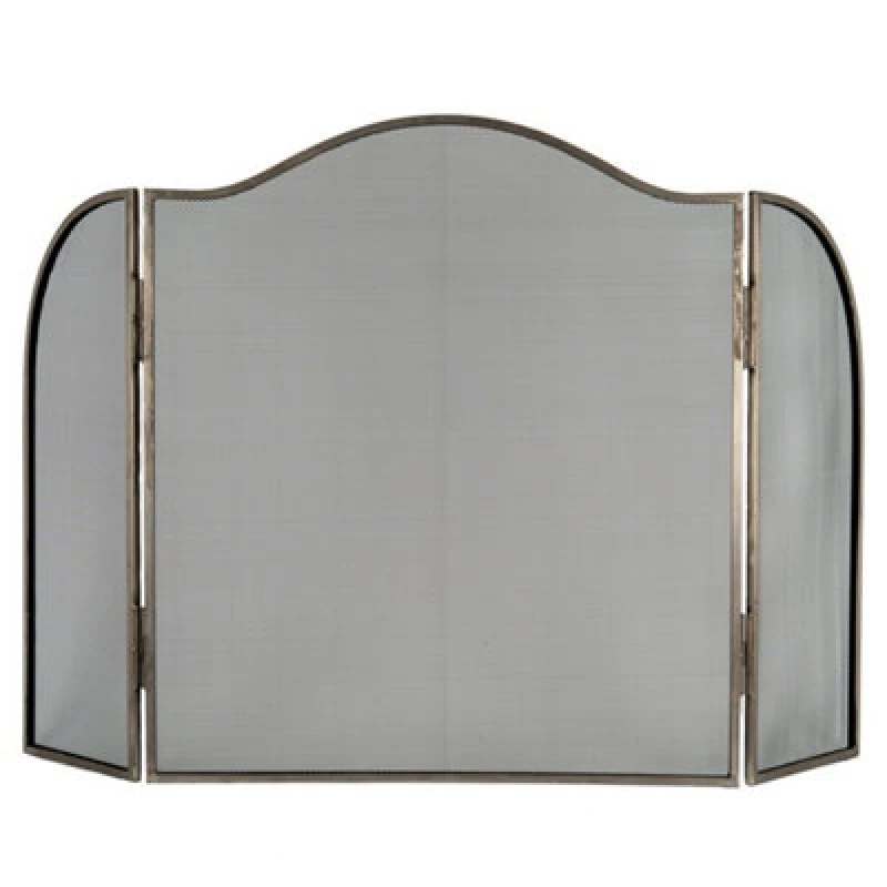 Image of Hill Interiors Antiqued Large Fire Screen - Metal - L3 X W85 X H85cm - Silver