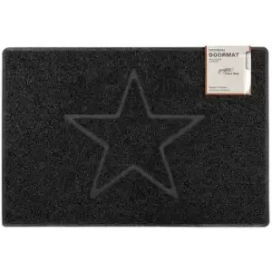 Image of Star Small Embossed Doormat in Black - size Small (60*40cm) - color Black - Black