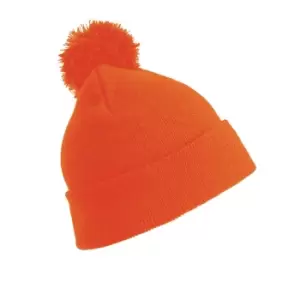 Image of Result Womens/Ladies Winter Essentials Pom Pom Beanie (One Size) (Fluoresent Orange)