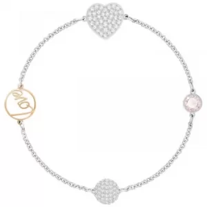Image of Ladies Swarovski Two-Tone Steel and Rose Plate Remix Heart Bracelet