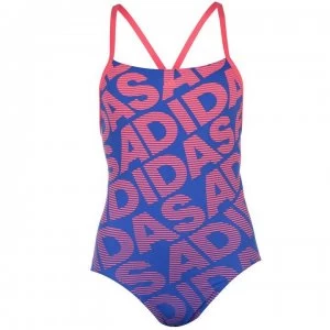Image of adidas All Over Print Swimsuit Ladies - Real Pink