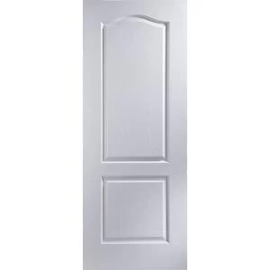 Image of 2 panel Arched Pre-painted White Woodgrain effect LH & RH Internal Door (H)1981mm (W)762mm