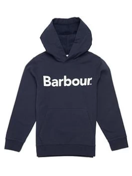 Image of Barbour Boys Essential Logo Hoodie - Navy, Size 8-9 Years