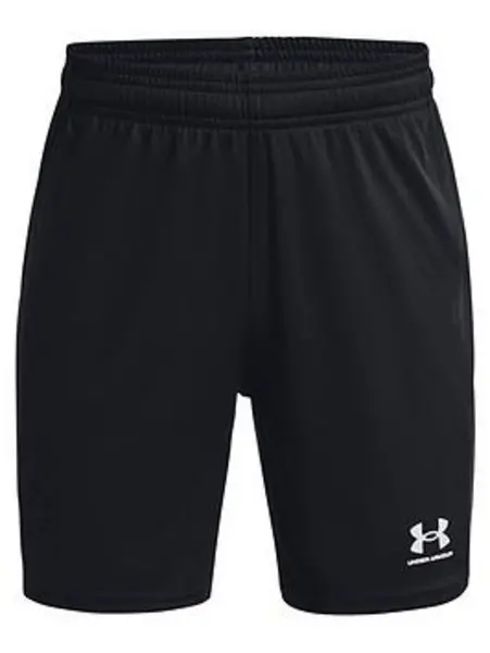 Image of Under Armour Boys Challenger Knit Shorts - Black/White, Size S=7-8 Years