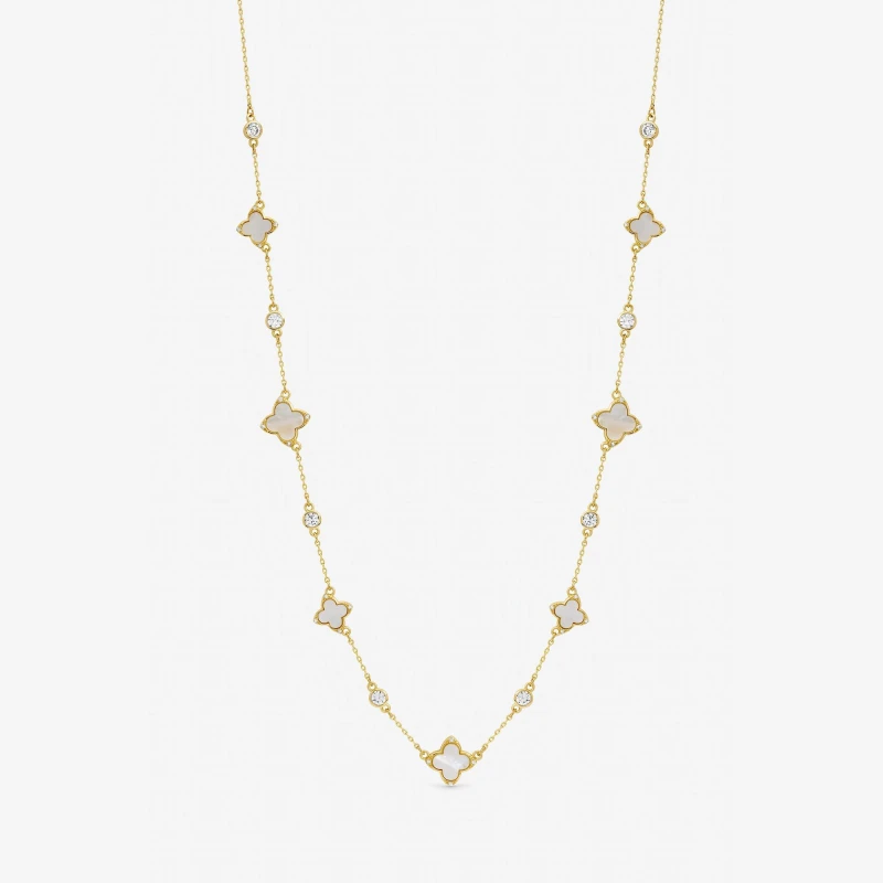 Image of Jon Richard Gold Plated Mother of Pearl Drop Clover Earrings Drop Earrings One Size Gold 71640910000