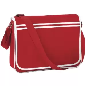 Image of Bagbase Retro Adjustable Messenger Bag (12 Litres) (One Size) (Classic Red/White)